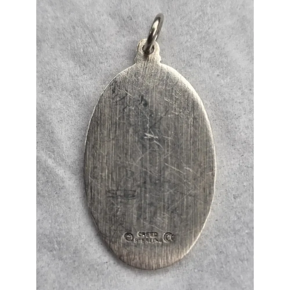 Vtg Saint Patrick Sterling Silver Medalion Pendant 1